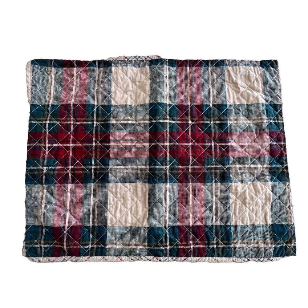 Cuddl Duds Full/Queen Set of 2 Shams 26.5x20 Inches Multi Plaid Cotton Blend